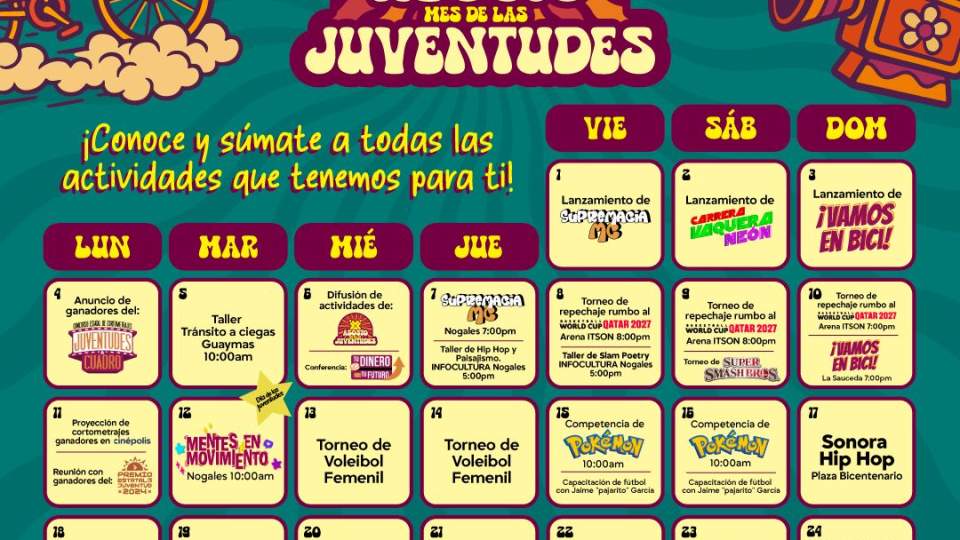 El Gobierno de Sonora celebra el Mes de las Juventudes con una amplia cartelera de actividades
